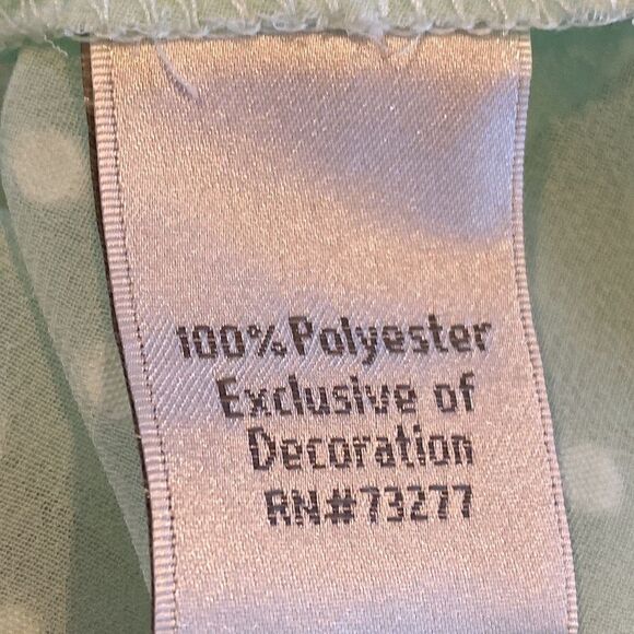 Lauren Conrad Swiss Dot Mint Green Popover 3/4 Sleeve Summer Top Size Medium - Picture 8 of 9